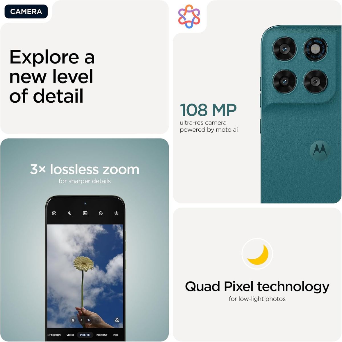 Motorola Moto G77 5G Dual SIM Smartphone, 8GB RAM + 16GB RAM Boost, 256GB Storage, MediaTek Dimensity 6400, 108MP Moto AI Camera, 6.8" Extreme AMOLED 120Hz Display, Android 15, UAE Version