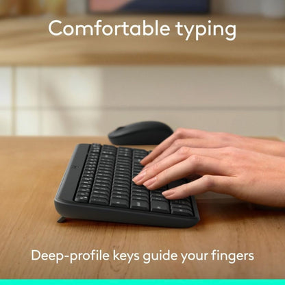 Logitech MK250 Bluetooth Wireless Keyboard & Mouse Combo | Compact Keyboard with Numpad | 1000 DPI Mouse | Arabic Layout | Graphite | 920-013531