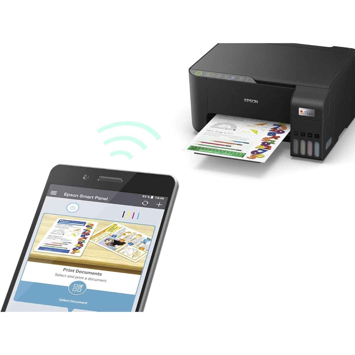 Epson EcoTank L3252 Home Ink Tank Multifunction Printer, A4, Color, 3-in-1 Printer with Wifi And Smartpanel App Connectivity | C11CJ67424