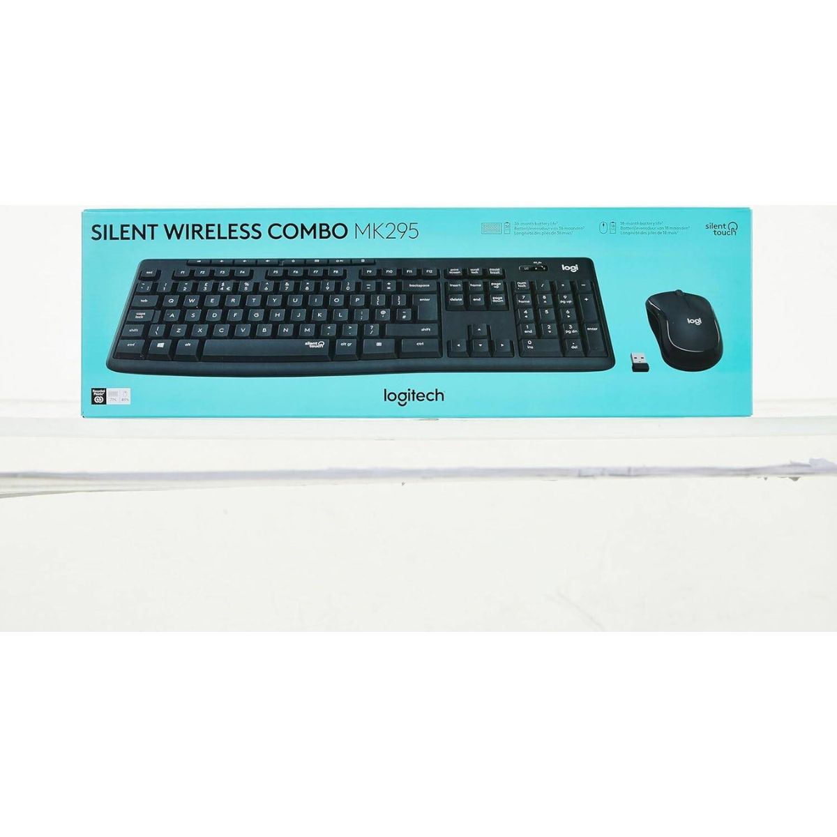 Logitech MK295 Silent Wireless Keyboard and Mouse Combo | SilentTouch Technology | 2.4GHz Wireless Connectivity | 10m Wireless Range | Nano USB Receiver | English/Arabic Layout | Graphite | 920-009801