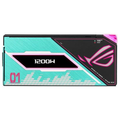 Asus ROG Thor 1200W Platinum III Hatsune Miku Edition Power Supply, 80 PLUS Platinum Efficiency, Active PFC, ATX 3.1 Standard, Cybenetics Lambda A++ Certification