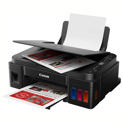 Canon PIXMA G3416 Printer, 1.2" LCD Display, Up to 48001 x 1200 DPI, 100 Sheets Tray Input Max, 53.5dB(A) Acoustic Noise Level, 8.8 IPM Mono Print Speed, Hi-Speed USB, Black | G3416