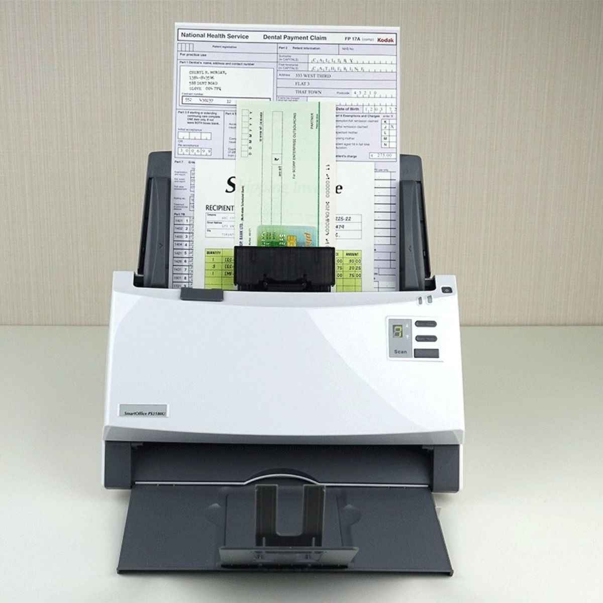 Plustek SmartOffice PS3180U Document Scanner, CIS x 2, LED, 600 DPI Optical Resolution - White | PS3180U