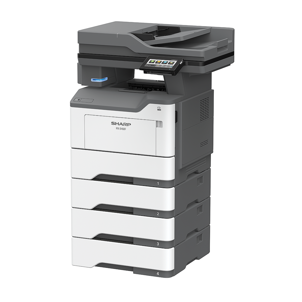 Sharp MXB468F A4 Monochrome B/W Multifunction Printer Copy Print Scan Fax, 44ppm, 1200 dpi
