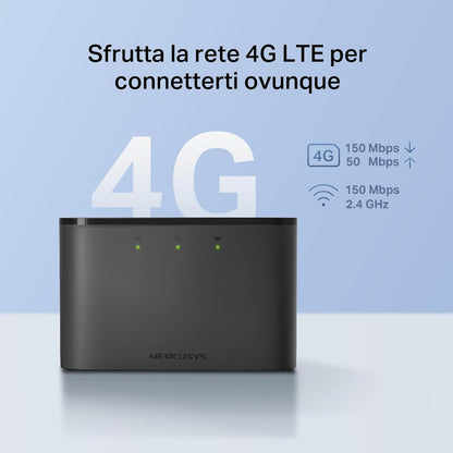 MERCUSYS MT110 4G LTE Mobile Wi-Fi Hotspot | 150 Mbps | 2200 mAh Battery | 10 Devices | 2.4 GHz Wi-Fi