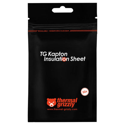 Thermal Grizzly Kapton Insulation Sheet | 50 Strips | 10 x 60mm | 40 µm Thick | High-Temperature Polyimide Film | Up to 280°C | TG-KIS-10-60-50