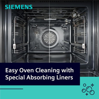 Siemens HK9K9V850M iQ700 Free-Standing Electric Range Cooker, 112L Usable Volume, 5 Ceramic Cooking Zones, Integrated Cooling Fan, Residual Heat Indicators, Stainless Steel