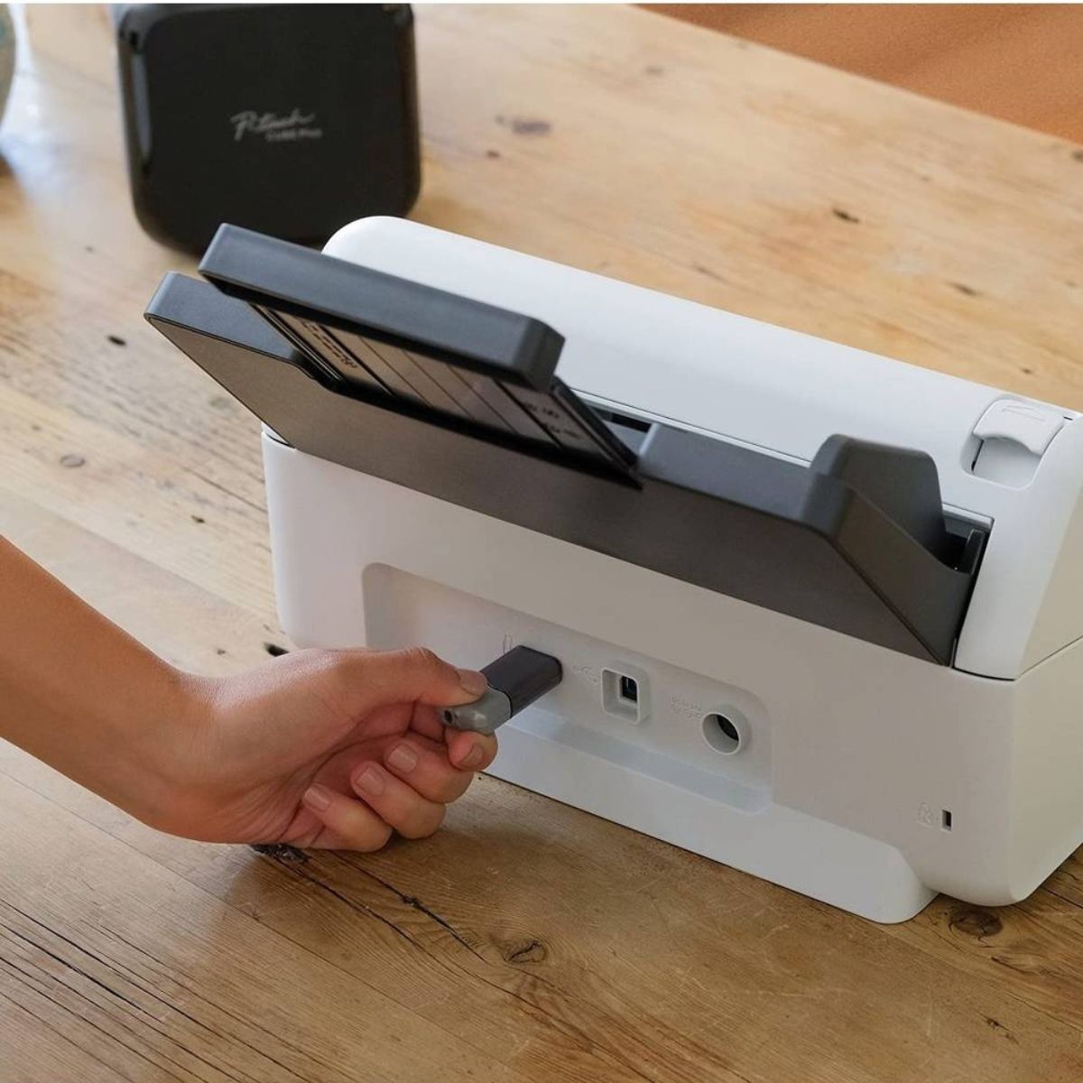 Brother ADS-3100 High-Speed Desktop Color Scanner, 600x600 dpi Optical Scan Resolution, 40ppm Simplex / 80ipm Duplex Scanning, 60-Page ADF, Image/Text Optimization, USB 3.0, White | 5WDE0100173