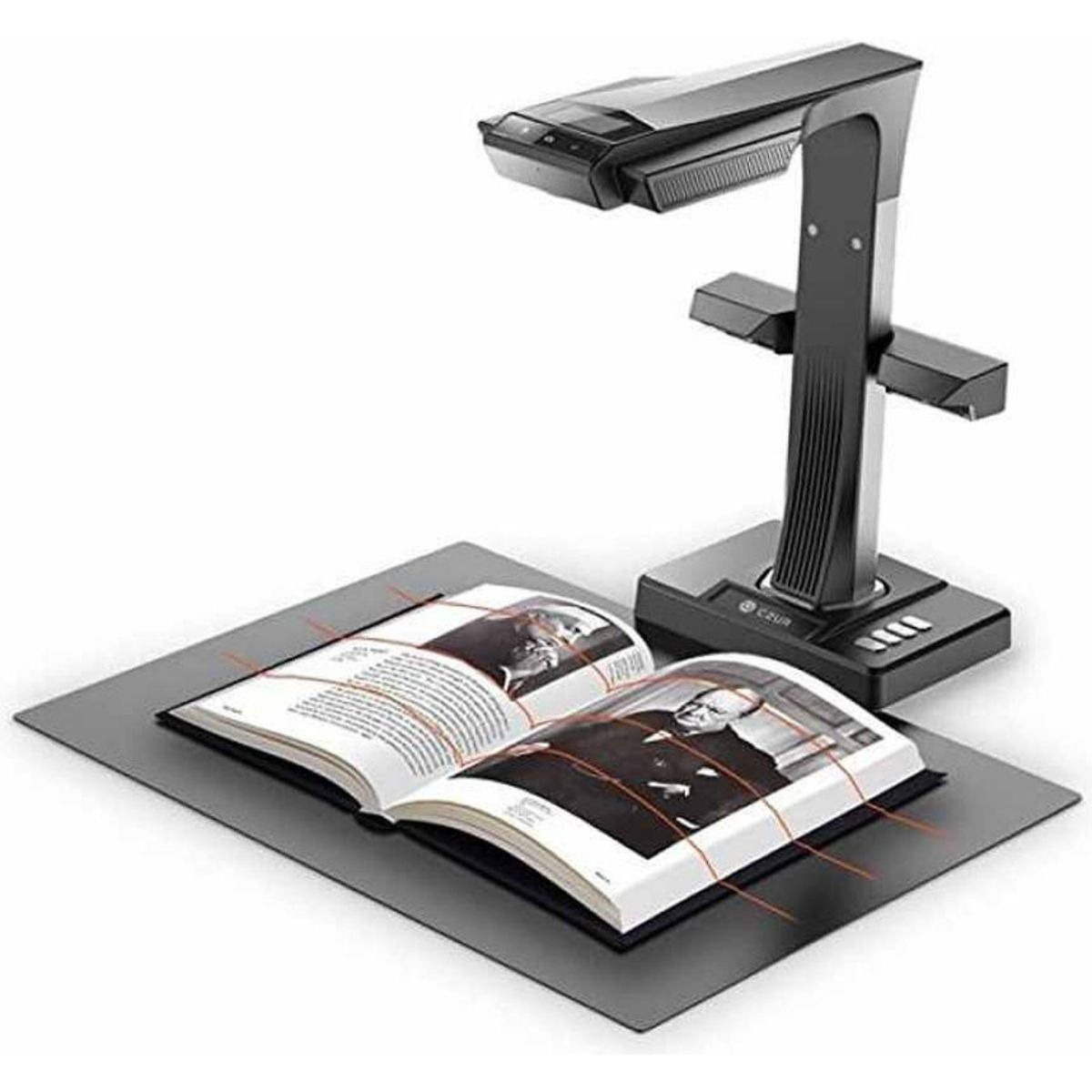 CZUR ET-25 Pro Overhead Book/Document Scanner, 25MP HD Camera, Scan up to A3 Format, Patented Page-Flattening Algorithms, 1.5s/page Print Speed, Efficient OCR, JPG, PDF, TIFF, Gray | ET25 Pro