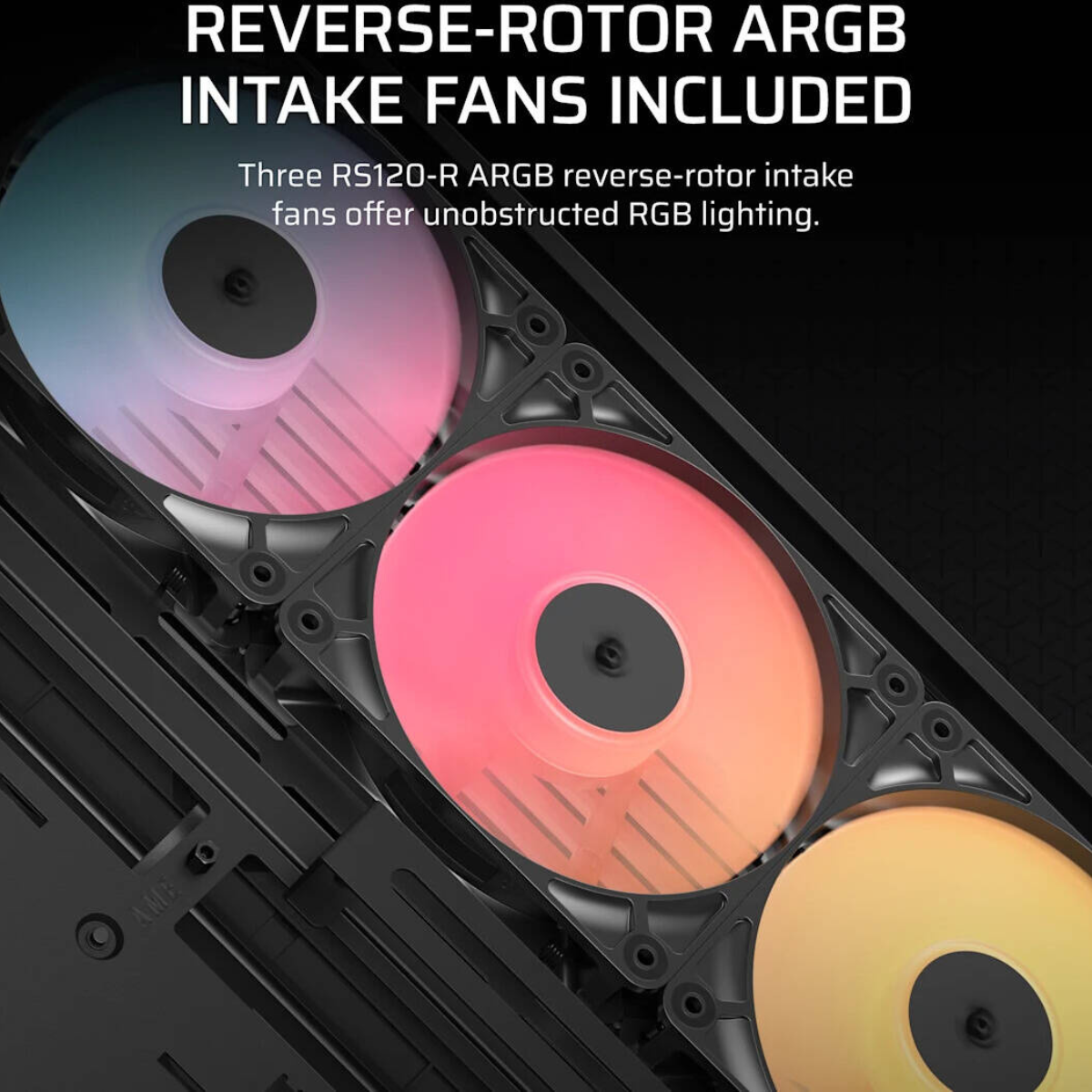 Corsair FRAME 4500X RS-R ARGB Panoramic Glass Mid-Tower PC Case, 3x RS-R ARGB Fans, 360mm Radiator Support, USB-C, Black | CC-9011314-WW