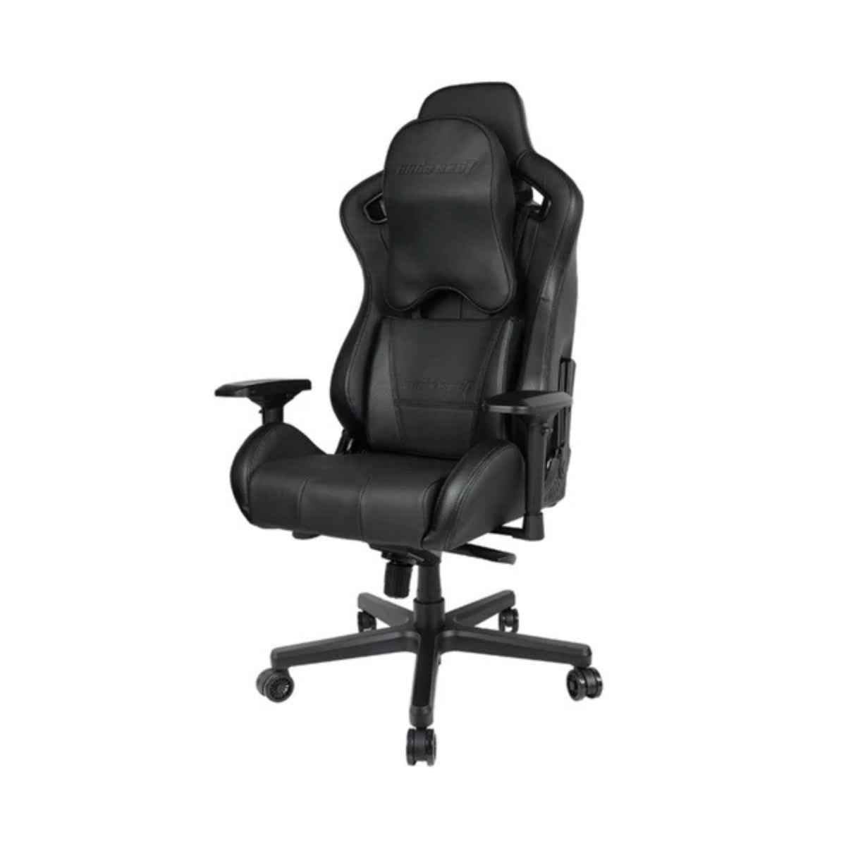 AndaSeat Dark Knight Premium Gaming Chair, Frog seat tray big memory lumbar pillow big memory headrest pillow 65mm casters black aluminum base, carbon pvc - Black