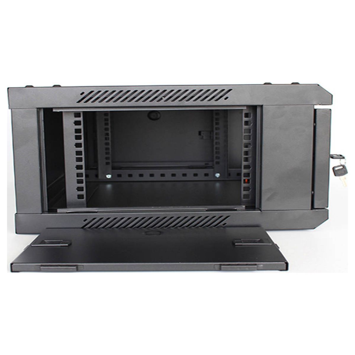 Bolein 4U Wall Mount Network Cabinet, 600 x 450mm, 19-Inch Rack, Removable Side Panels, Single Section Design, Black | BLWM-6404