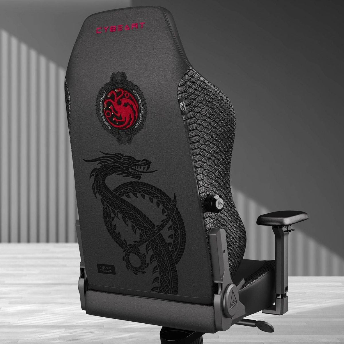 Cybeart House Targaryen Licensed Edition Gaming Chair | Supreme PU Leather | Cold-Cured Foam | 4D Armrests | 165° Recline | 150kg | Targaryen