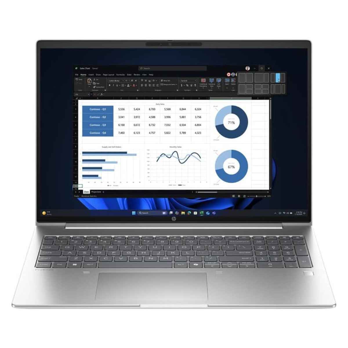 HP ProBook 460 G11 Laptop, 16" WUXGA IPS Display, Intel Core Ultra 7 155U, 16GB RAM, 512GB SSD, Intel Graphics, Backlit Keyboard, No OS, Pike Silver | A38BGET / D2FP5ET