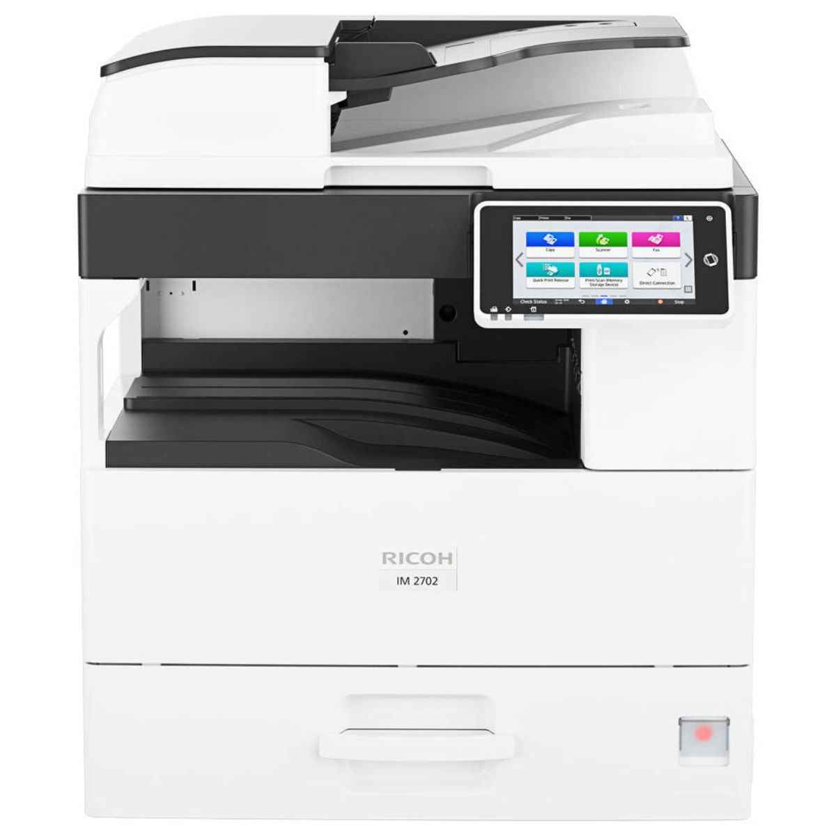 Ricoh IM 2702 A3 Black & White Multi-Function Laser Printer, Copy, Print, Scan, Optional Fax, 7" Colour Touch Operation Panel, 27 ppm Print Speed, 600 x 600 dpi Resolution, White | IM 2702
