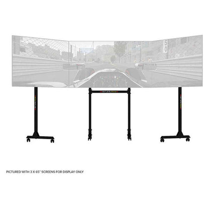 Next Level Racing Free Standing Triple Monitor Stand, Supports 3 x 32"–65" Displays, Up to 450 x 660mm VESA, 70kg Capacity, Matte Black | NLR-A010