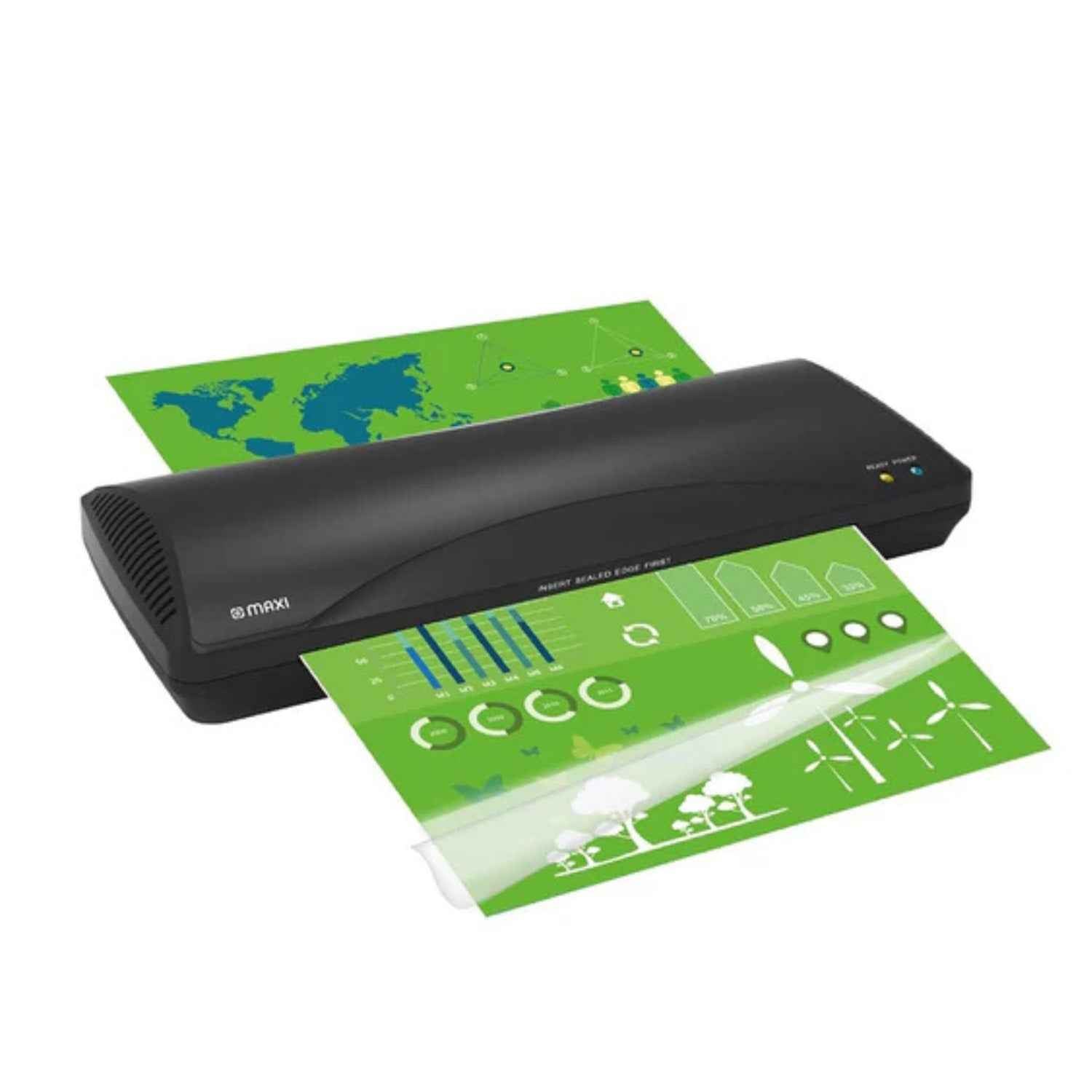MAXI A4 Lamination Machine Black – Fast Warm-Up, 80–125 Microns, Compact Thermal Laminator, Home &amp; Office Use | MX-LM283