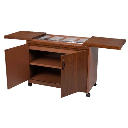 Wolf Power 4 Dish Food Warmer Trolley with Slide Cover – Mahogany | Model WPS6242DB