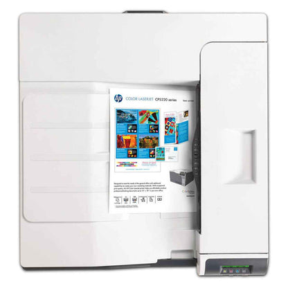 HP CP5225n Color LaserJet A3 Professional Printer, Up to 20ppm Black & Color, Up to 600 x 600 DPI Resolution, 2-Line, 16-Character Backlit Display, 250-Sheet Face-Down Output Bin, White | CE711AB19