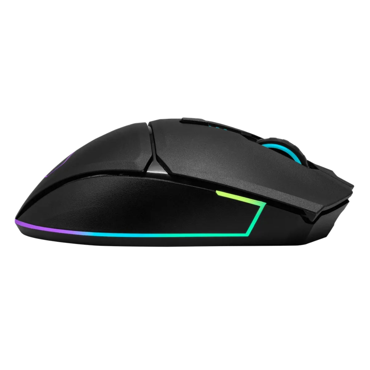 Cooler Master Gaming Mouse, OMRON Switch, PixArt PAW 3335 Mouse Sensor, Triple Connectivity, Customizable RGB Lighting, Gold-Plated Detachable Connector, 800mAh Battery, Black