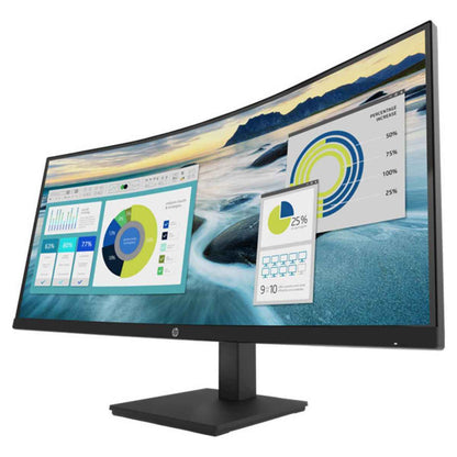 HP WQHD USB-C 34" Curved Monitor, WQHD (3440 x 1440) VA Display, 100 Hz Refresh Rate, 5ms Response Time, 85% NTSC, Height Adjustable, DisplayPort, HDMI & USB Type-C, Black