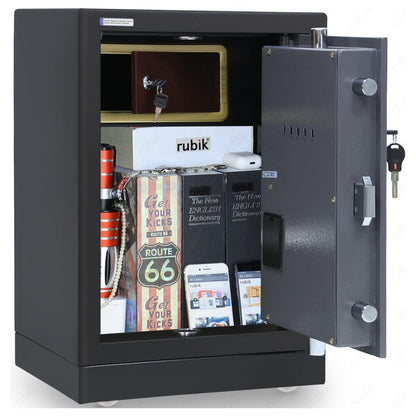 Rubik Large Executive Digital Safe Box, Dual Security Lock (60x40x35cm) Black/Grey - RB53XTD