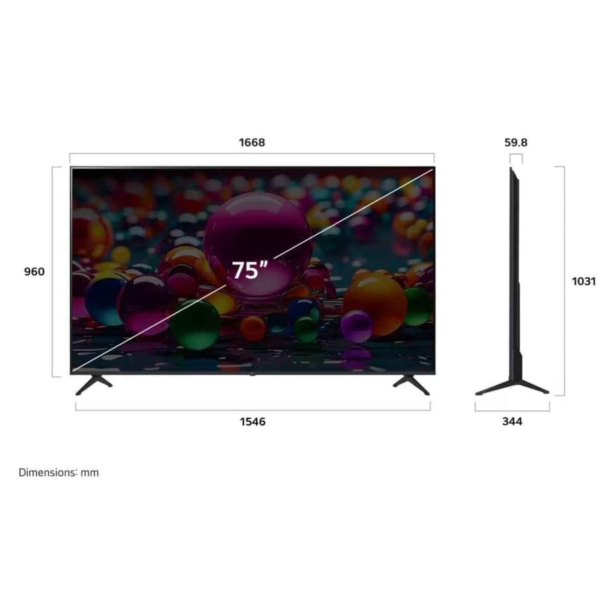 LG 55UA85006LA HDR10 UHD 4K AI Smart TV – 55 Inch, webOS25, α7 AI Processor Gen8, HDR10 Pro, AI Magic Remote, 60Hz, Black