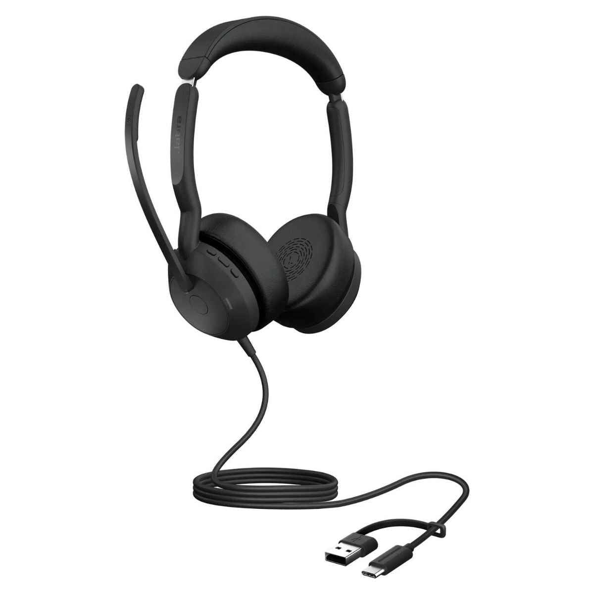 Jabra Evolve2 50 MS Stereo Wired Headset | Active Noise Cancellation (ANC) | Noise-Cancelling Microphones | USB-C & USB-A Connectivity | Microsoft Teams Certified | Black | 25089-999-799