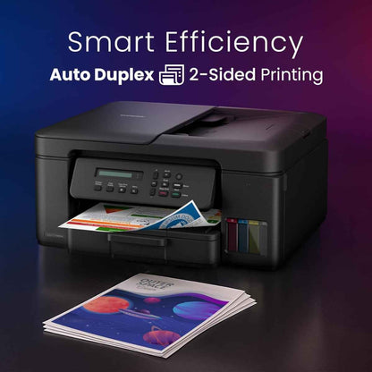 Brother DCP-T730DW Ink Tank Printer, Up to 1200 x 6000 DPI, 16 IPM Print Speed, Auto 2 Sided (Duplex) Printing, 20 Sheets Auto-Document Feeder, WiFi, WiFi-Direct, USB 2.0, Black | DCP-T730DW