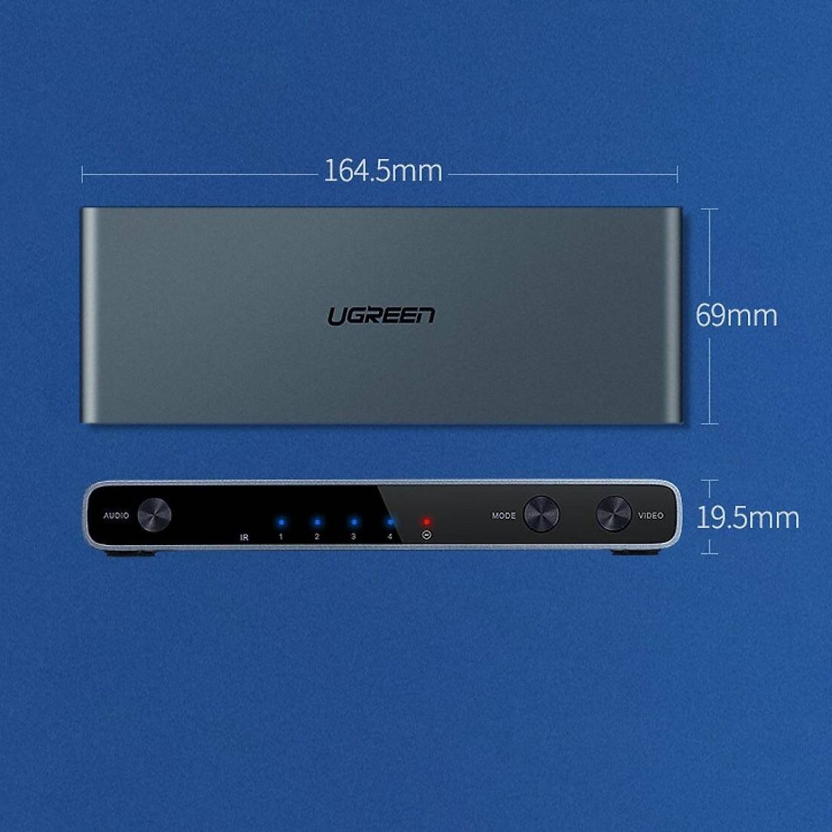 UGREEN CM201 4-in-1 HDMI Splitter Quad Multi-Viewer Switch | 1080P @ 60Hz | HDCP 1.2 | Black | 50745