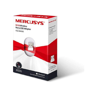 MERCUSYS MW150US N150 Wi-Fi 4 Nano USB Adapter | 150 Mbps 2.4 GHz | USB 2.0 | Soft AP Mode | WPA3 | White