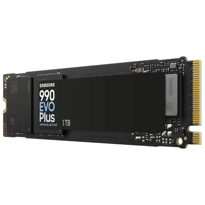 Samsung 990 EVO Plus Internal SSD – 1TB, PCIe Gen 4.0 x4 / Gen 5.0 x2, NVMe 2.0, Up to 7,150 MB/s Read & 6,300 MB/s Write
