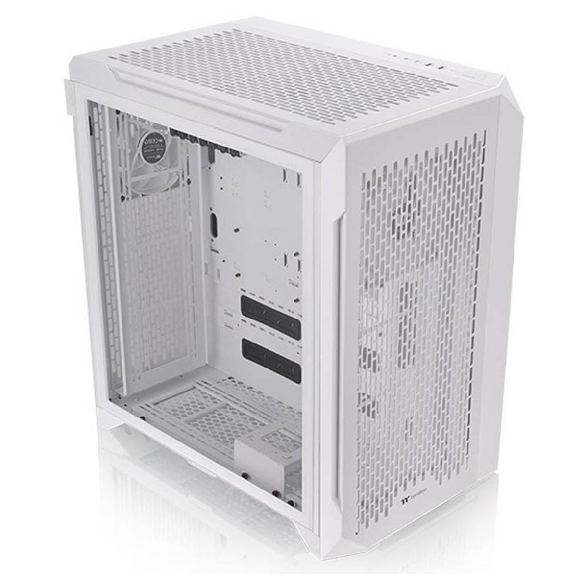 Thermaltake CTE C700 Air Snow ATX MT PC Case, Centralized Thermal Eficiency, Tempered Glass Side Panel, Up to 360mm AIO & 3*140mm Pre-Inst Fans, USB 3.2 Type-C*1, USB 3.0*2, White | CA-1X7-00F6WN-00