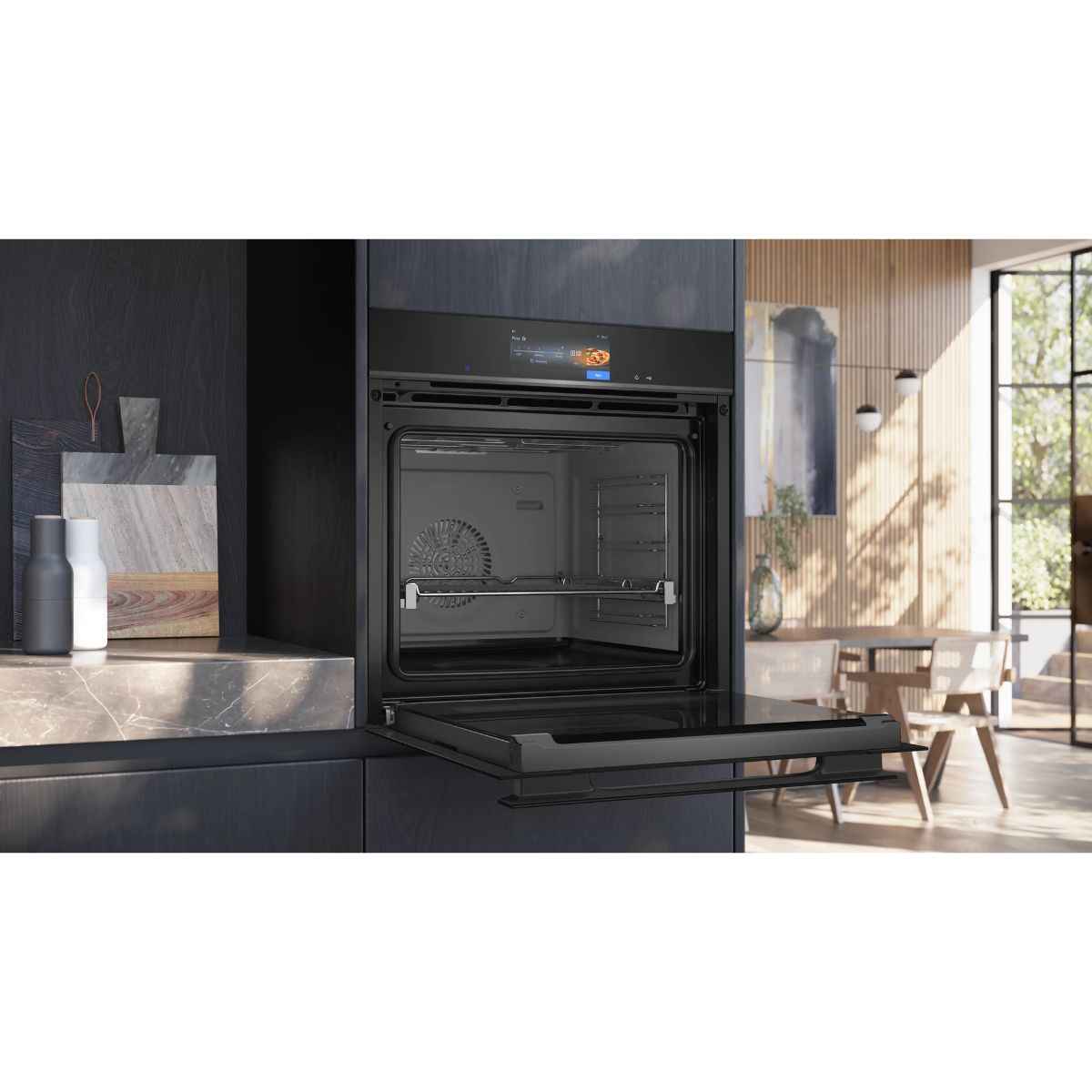 Siemens iQ700 Built-In Combi Steam Oven with Sous-Vide Function, Black (Model HS958GED1B)