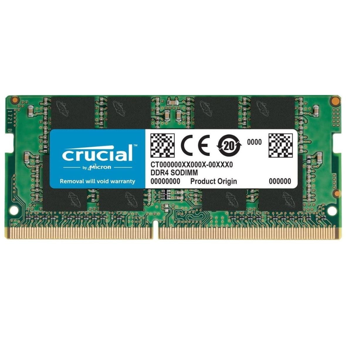 Crucial 16GB DDR4 SODIMM Memory Module, 3200MHz Clock Speed, 22-22-22 Timings, Unbuffered, 1.2V Memory Voltage, 22 CAS Latency | CB16GS3200
