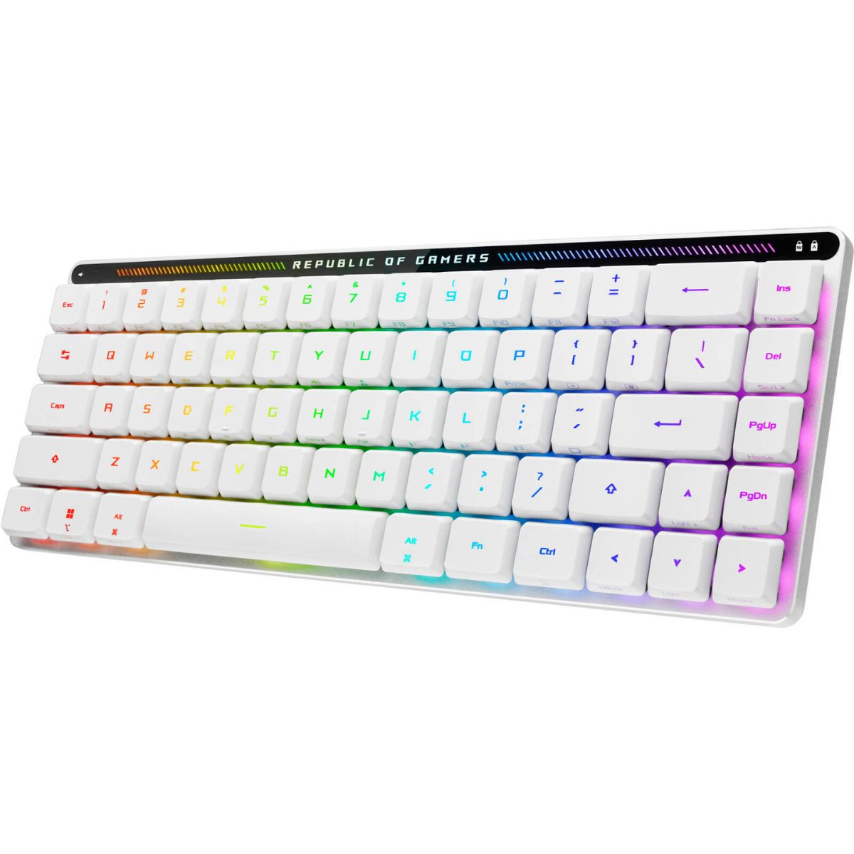 Asus ROG Falchion RX Low Profile Gaming Keyboard – 65% Compact, Tri-Mode Wireless, Optical Switches, Touch Panel, Aura RGB
