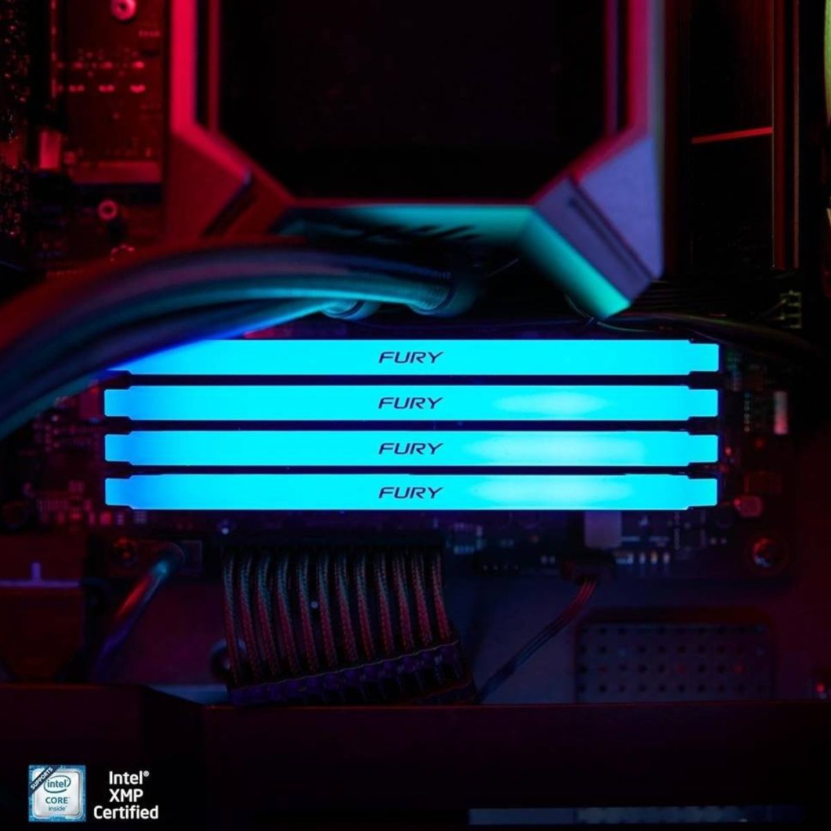 Kingston FURY Beast RGB 32GB DDR4 Desktop Memory Kit | 2×16GB | 3200MT/s | CL16 | RGB Lighting | Intel XMP 2.0 | Black | KF432C16BB2AK2/32 | Open Box
