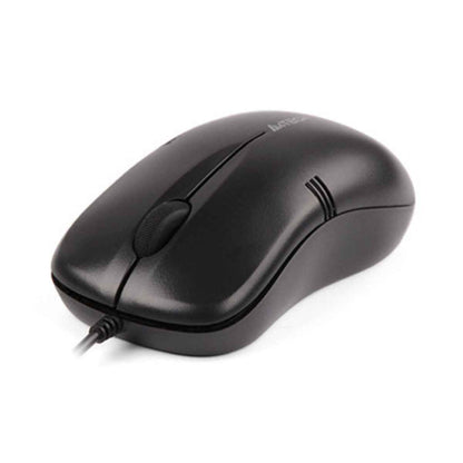 A4Tech OP-560NU / OP-560NUS Wired Silent Mouse – 1200 DPI, 4-Way Scroll, Dust-Resistant Wheel, Black