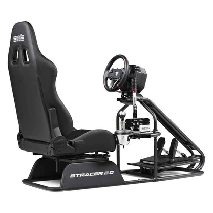 Next Level Racing GTRacer 2.0 Cockpit, Upgraded Double Recliners, Integrated Shifter & Handbrake Support, Redesigned Adjustable Pedal Tray, Improved Seat Sliders | NLR-R007