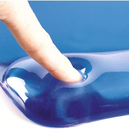 Fellowes Crystals Gel Mouse Pad with Wrist Support | Ergonomic Gel Wrist Rest | Non-Skid Base | Optical & Laser Mouse Compatible | Blue | 91141