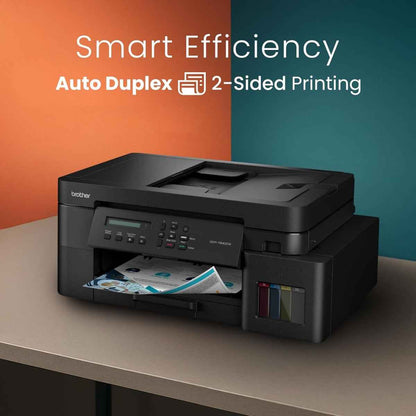 Brother DCP-T830DW Ink Tank  Black Printer, 1200 x 6000 DPI, 17 IPM Print Speed, Auto 2-Sided Duplex Printing, 20 Sheets Auto-Document Feeder, WiFi, WiFi-Direct, USB 2.0, LAN