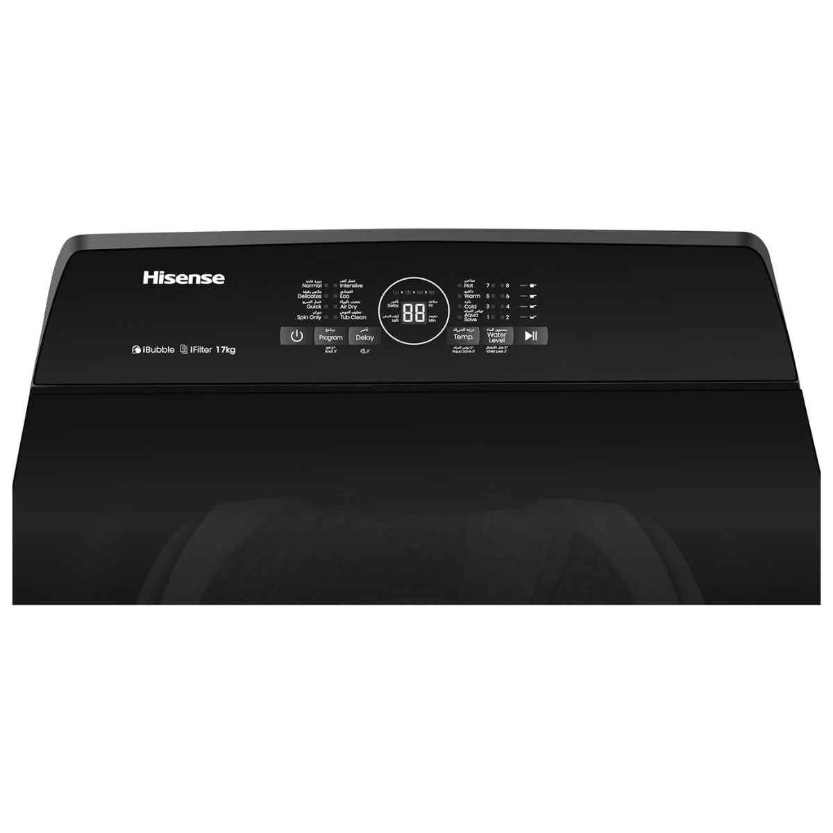 Hisense WT3I1723UT Top Load Washing Machine – 17kg, iBubble Clean, Soft-Closing Lid, Smart Fuzzy, Titanium Grey