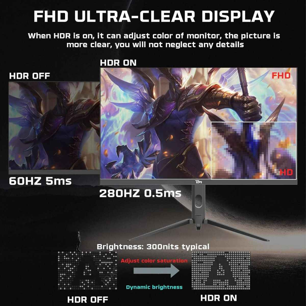 Twisted Minds Supreme Series 27'' Gaming Monitor – FHD IPS, 280Hz, 0.5ms, HDR Ready | TM27FHD280IPS