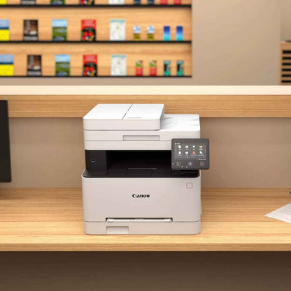 Canon i-SENSYS MF655Cdw All-In-One Color Laser Printer, Print, Copy, Scan, 12.7cm Colored Touchscreen, 18-21 ppm (A4) Print Speed, Up to 1200 x 1200 DPI Print Resolution, White | 655dw