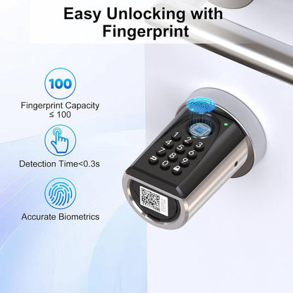 WeLock ToucD41 Smart Lock – Electronic Fingerprint &amp; App Controlled Door Lock, Keyless Entry, Bluetooth, RFID, Black | ToucD41