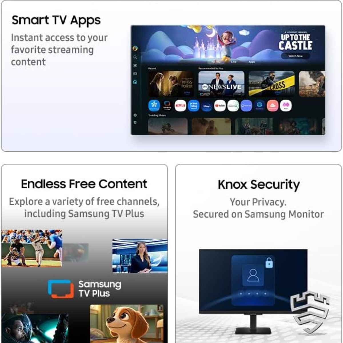 Samsung M5 M50F Smart Monitor – 27" FHD IPS Display, Smart TV Apps, Wi-Fi &amp; Bluetooth