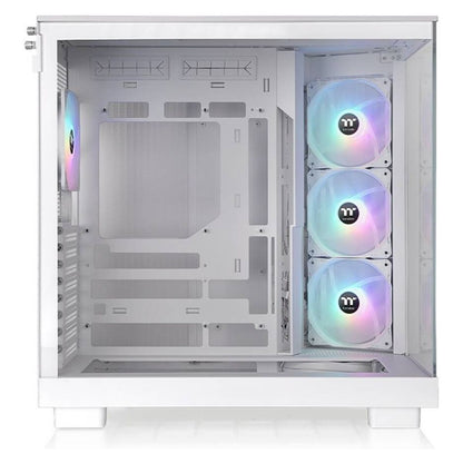 Thermaltake View 380 XL TG ARGB Mid Tower PC Case, 4x 120mm aRGB Lite Pre-Installed Fans, Up to 360mm Radiator & 10x Fan Support, USB Type-C x1, USB 3.0 x2, HD Audio, White | CA-11E-00M6WN-00