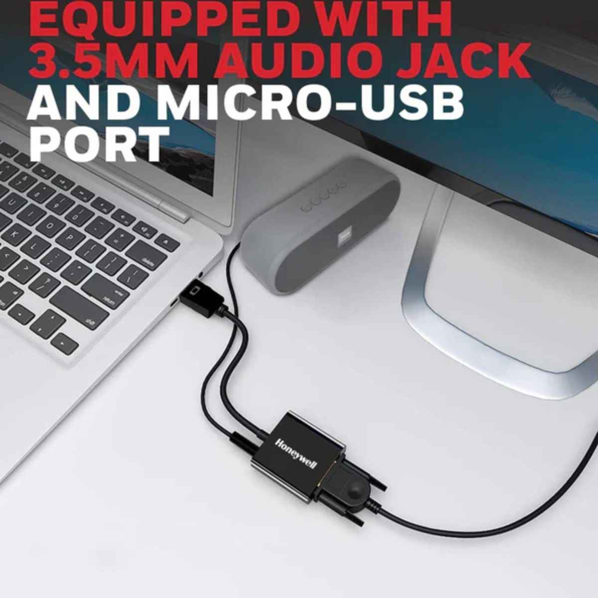 Honeywell 3-in-1 HDMI to VGA, 3.5mm Audio Jack & Micro USB Port, 1080p@60Hz HDMI & 6.75GB, VGA Resolution, Compatible with-LED, Laptop, Gaming Console etc-Black