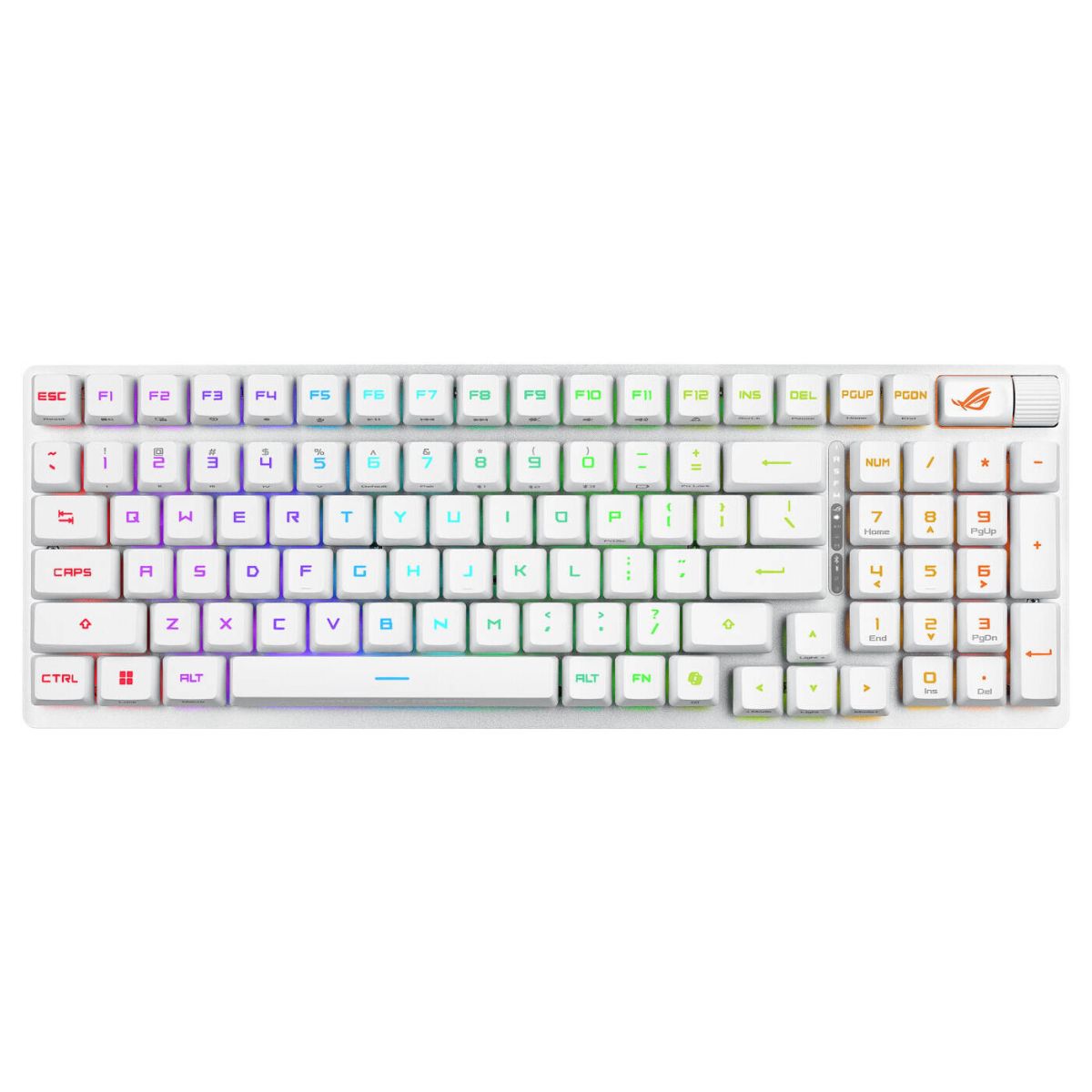 Asus ROG Strix Scope II 96 RX Wireless Mechanical Keyboard, RX Optical Switch, Sound-Dampening Foam, ABS Keycaps, Tri-Mode Connectivity, English - Arabic Layout, White | 90MP03S2-BKCA10