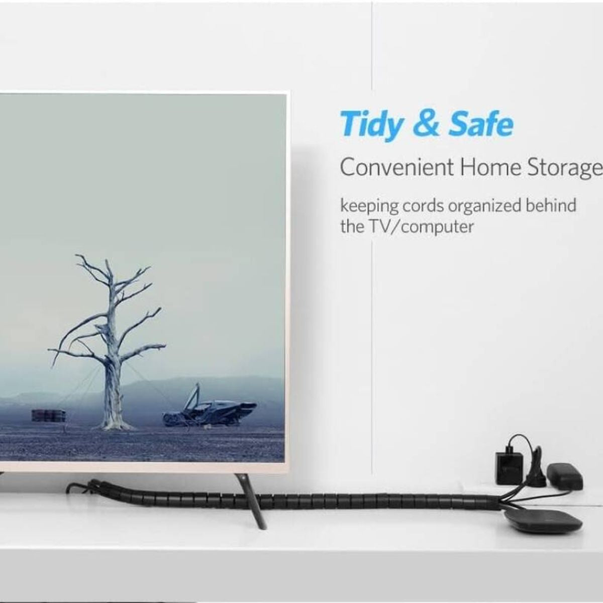 UGREEN Spiral Tube Cable Organizer 3 Meter | 25mm Diameter | Cable Management & Protection | Black | 30819